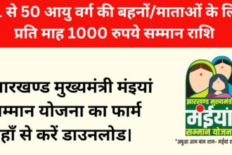 झारखण्ड मुख्यमंत्री मंइयां सम्मान योजना का फार्म यहाँ से करें डाउनलोड।