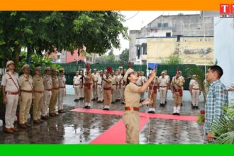 15 अगस्त के अवसर पर पुलिस जिला भिवाड़ी में ध्वजारोहण समारोह का आयोजन किया गया