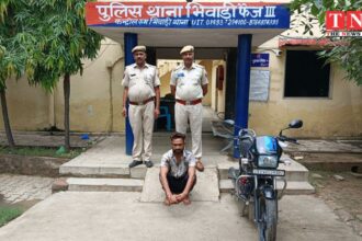 भिवाड़ी पुलिस ने मोटरसाइकिल चोर को किया गिरफ्तार, चोरी की गई मोटरसाइकिल बरामद